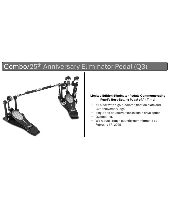 Pearl P-2052C/B Eliminator double Twin bassdrum  pedal Anniversary Black