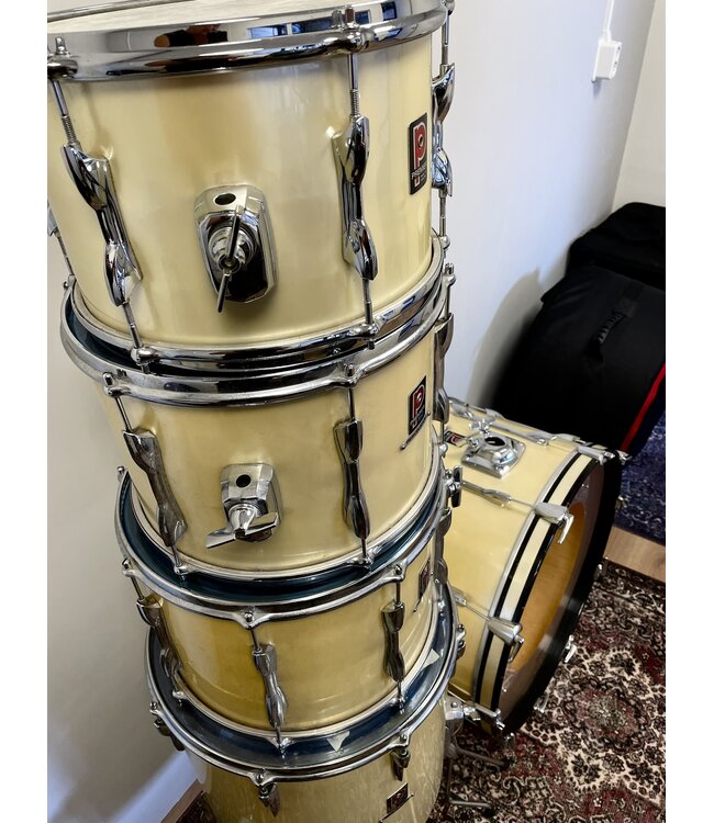 PREMIER Resonator drumstel 12-13-14-16-24 Vintage 1970s Premier Resonator Shell Pack + 1x double tomholder