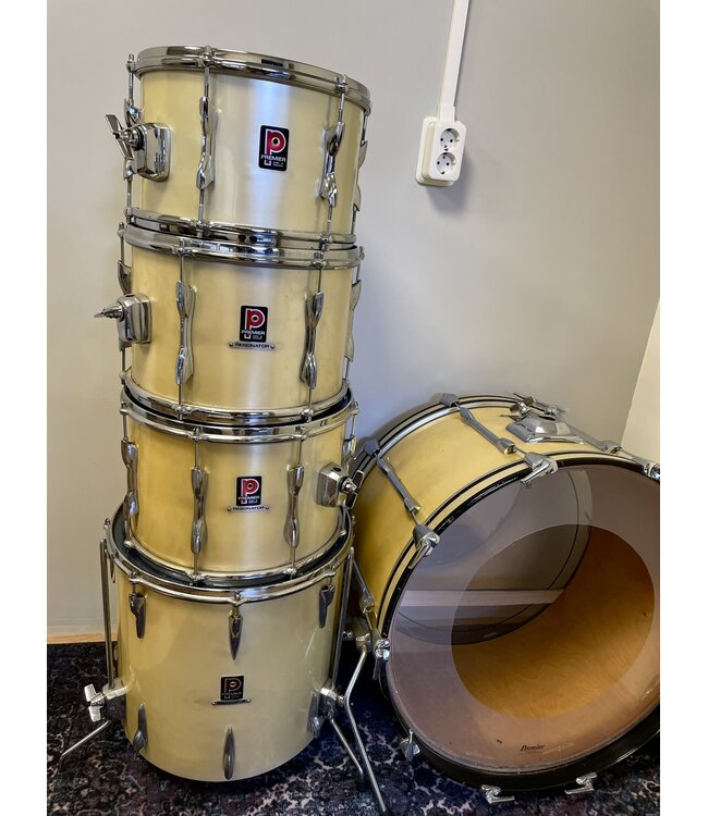PREMIER Resonator drumstel 12-13-14-16-24 Vintage 1970s Premier Resonator Shell Pack + 1x double tomholder