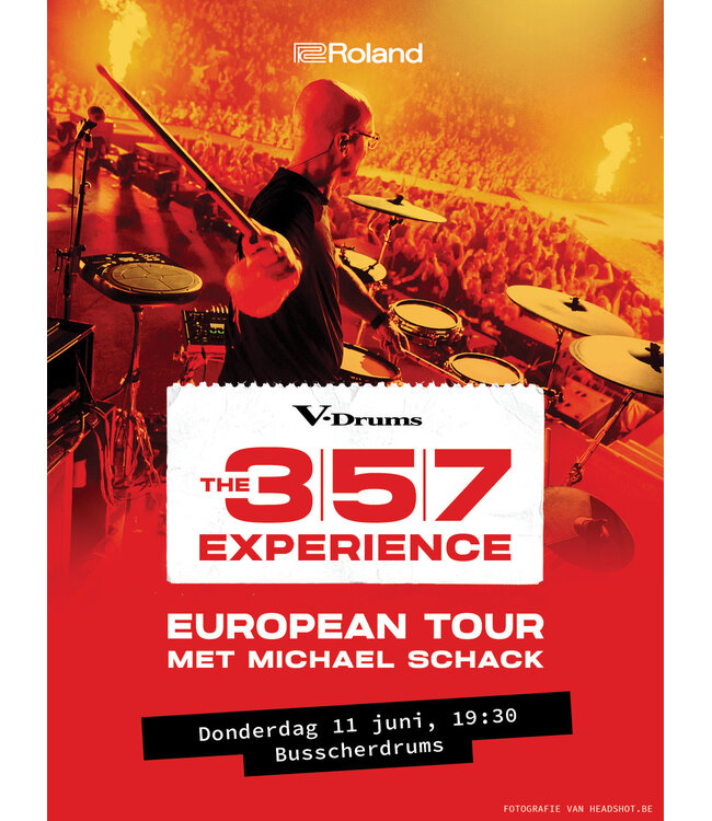 Busscherdrums Toegangskaart Roland Drumclinic Michael Schack Donderdag 11 juni 2026 UITVERKOCHT