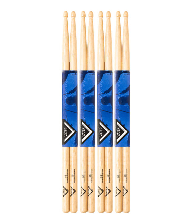 Vater VSP5BW 4-PACK 5B WD-TIP HICKORY STCKS drumstokken 4sets