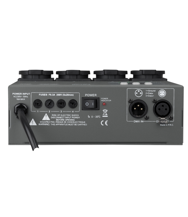 Showtec MultiSwitch DMX512 4-kanaals schakelpack Winkelmodel 50357