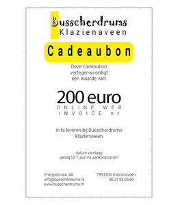 Busscherdrums gift voucher € 10, -