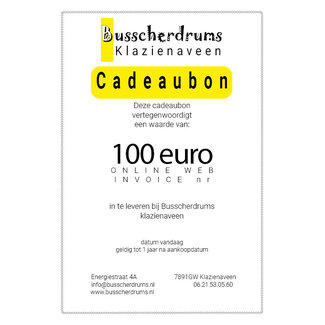 Busscherdrums Busscher Drums Gift Certificate € 100, -
