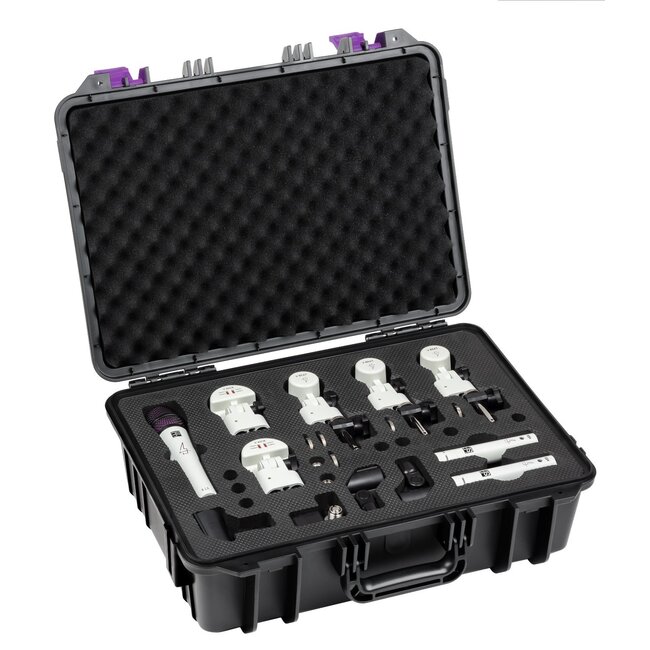 Se Electronics V PACK Eloy Casagrande signature pack drum microfoons met extra V Kick en Clamp