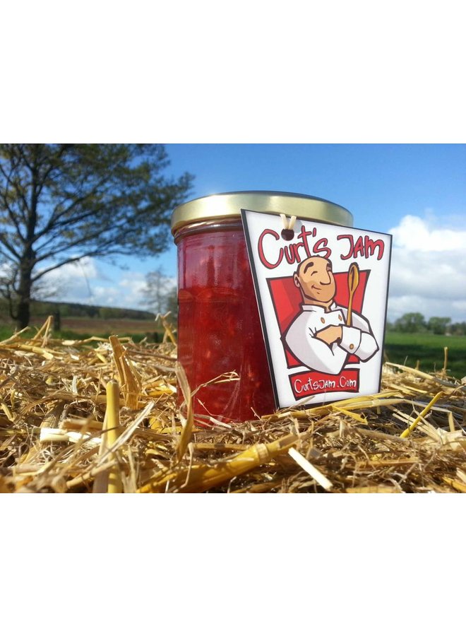 Fresh Belgium Handmade raspberry & rhubarb Jam - without added sugar