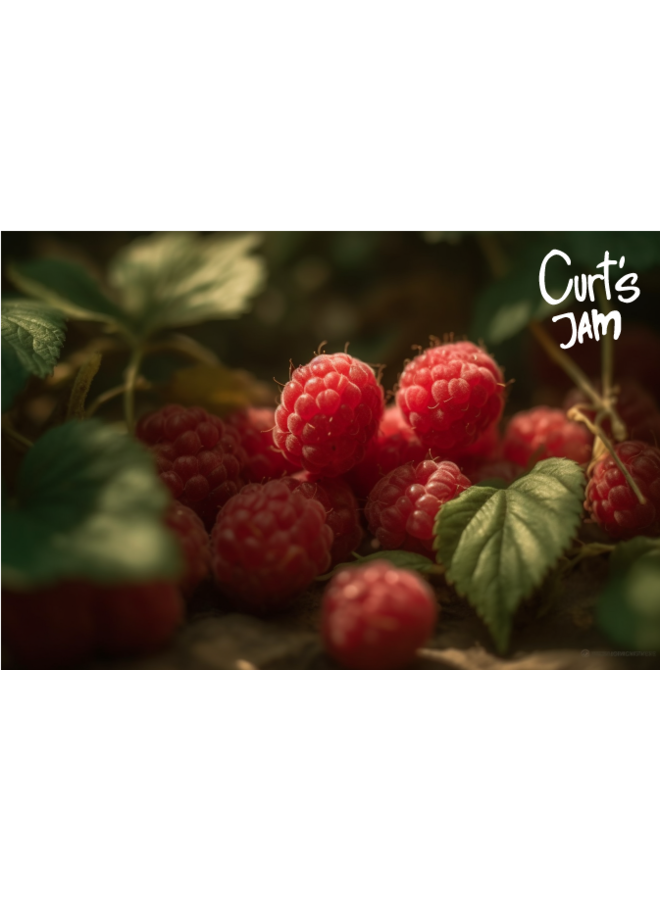 Confiture artisanale de framboises, préparée avec moins de sucre ajouté. Une douceur fruitée, parfaite du matin au soir.