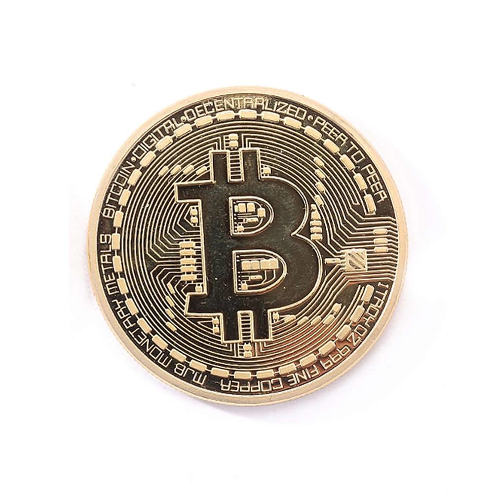 Echter' Goldene Bitcoin Muenze - 40mm - Gadget Dojo