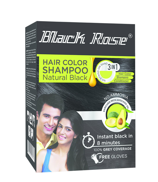 BLACK ROSE Henna Hair Colour Shampoo 12 x 15gm