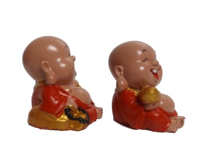 Twee kleine happy boeddha baby's