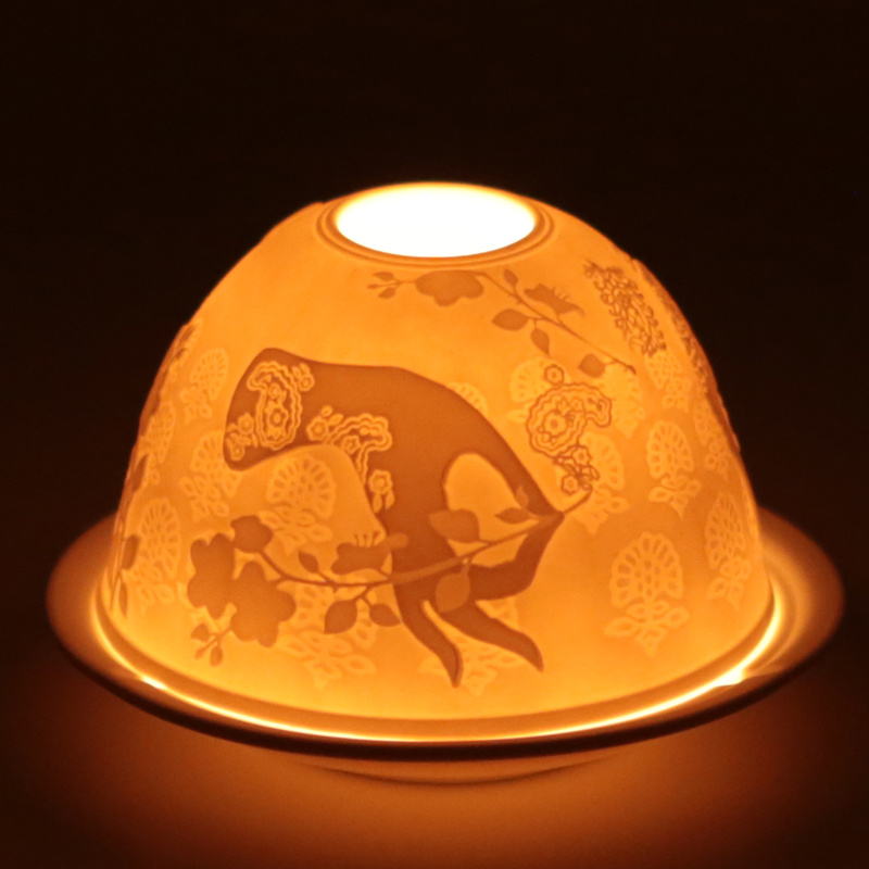 Sfeerlicht porselein Meditatie met 3 afbeeldingen