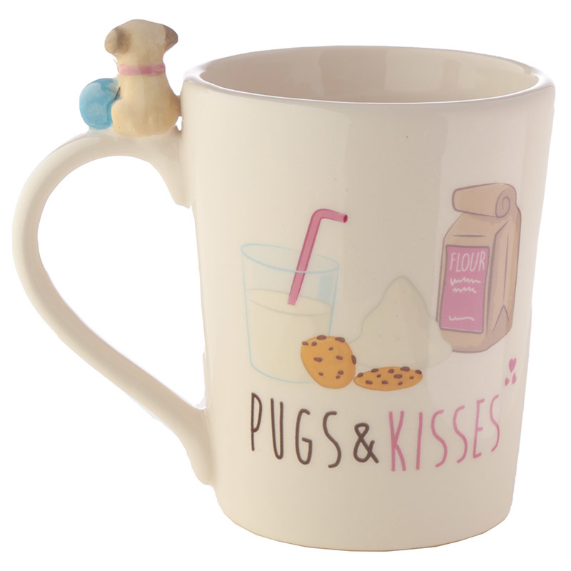 Mopshond Kusjes Mok met Koekjes Handvat