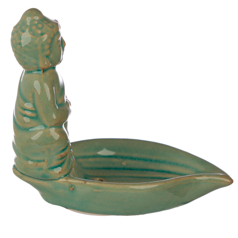 EDEN Keramiek Thaise Boeddha Bladvormige Wierookbrander Sticks & Kegeltjes Schaal