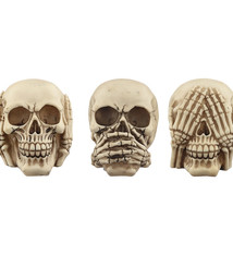 Set van 3 schedels; horen zien zwijgen