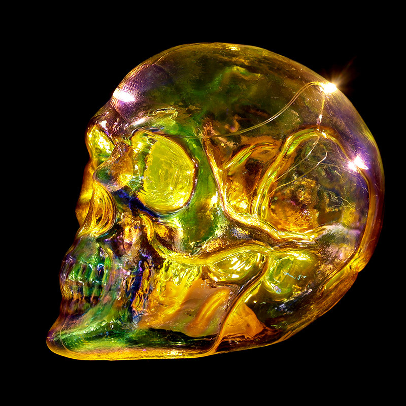 Schedel & Botten Schitter Regenboog LED Schedel