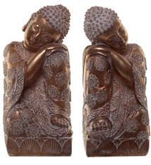 Goud met Wit Thaise Boeddha - Boekensteunen