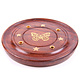 Sheesham Hout Rond Wierookhouder Vlinder Inleg