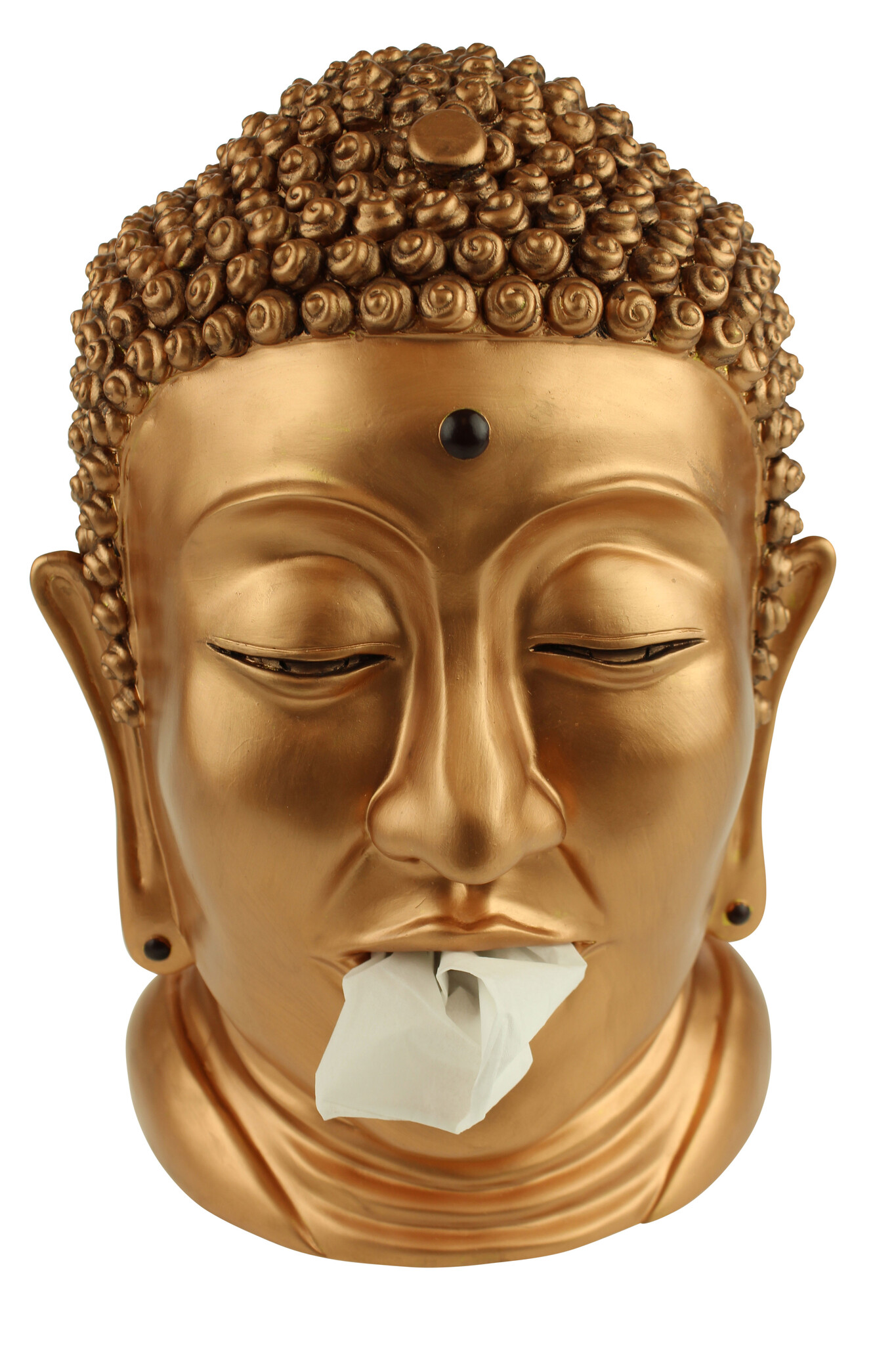 Boeddha Tissue box Houder - Brons