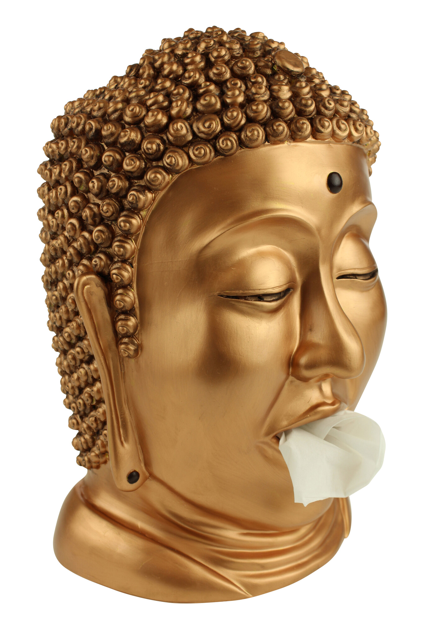 Boeddha Tissue box Houder - Brons