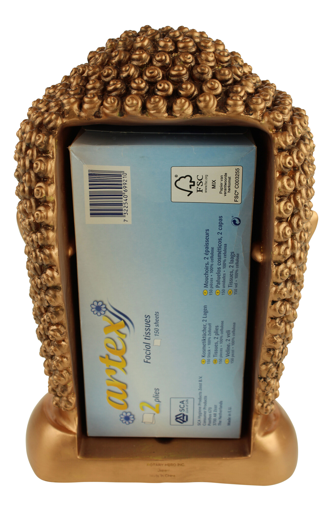 Boeddha Tissue box Houder - Brons