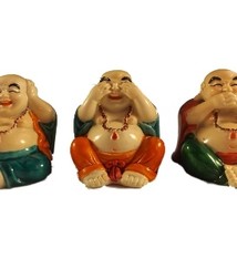 Gekleurde horen zien, zwijgen boeddha's