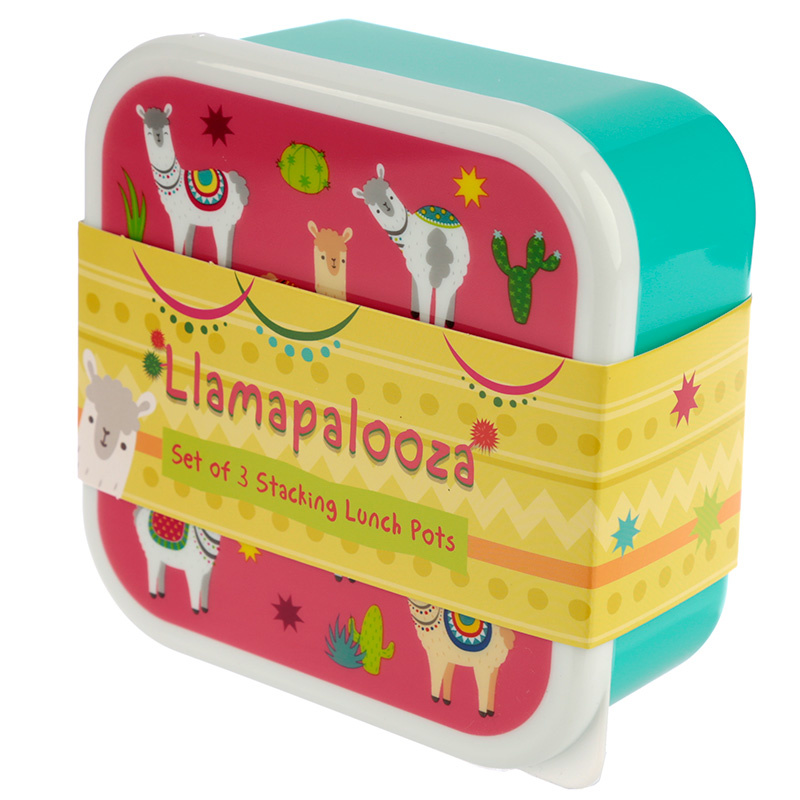 Set van 3 lunchtrommels - Lama