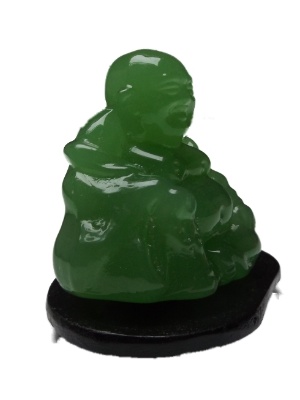 Dik buik boeddha groen glas
