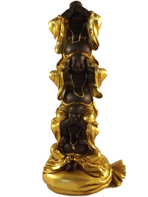 Dikbuik Boeddha Totem Horen Zien Zwijgen