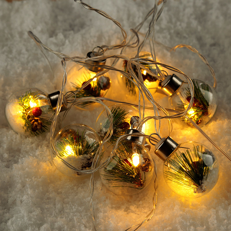 Glazen LED Kerstballen Feeén Lichtketting