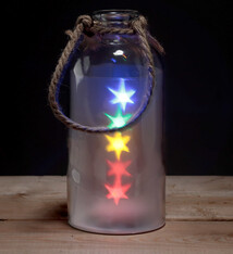 Glazen Fles met gekleurde LED Ster Lampjes