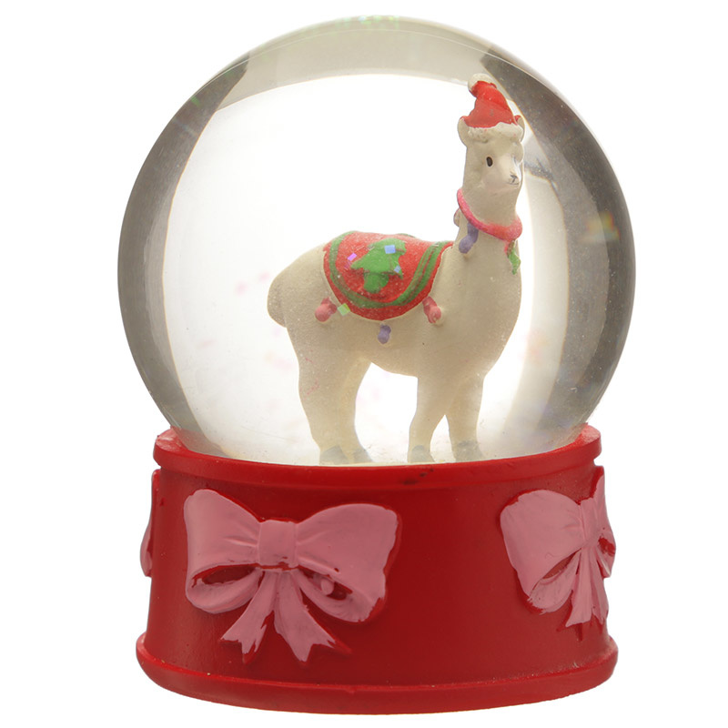 Feestelijke Kerstmis Lama Sneeuwbol