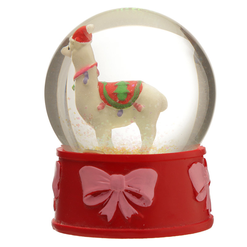 Feestelijke Kerstmis Lama Sneeuwbol