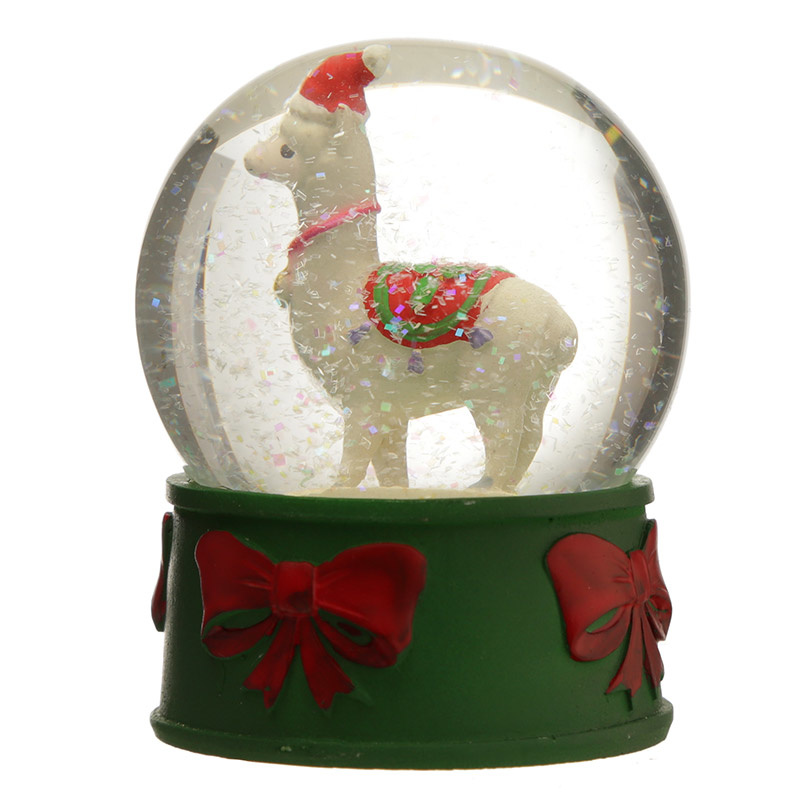 Feestelijke Kerstmis Lama Sneeuwbol