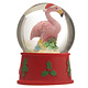 Feestelijke Kerstmis mini Flamingo Sneeuwbol