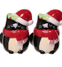 Feline Festive Kerstmis Kat Peper- en Zoutstel