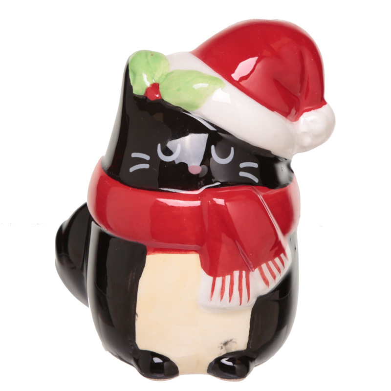 Feline Festive Kerstmis Kat Peper- en Zoutstel