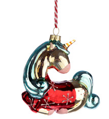 Regenboog Eenhoorn Glazen Kerstbal