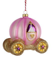 Betoverd Prinses Rijtuig Glazen Kerstbal