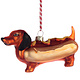 Hot Dog Worstehond Glazen Kerstbal