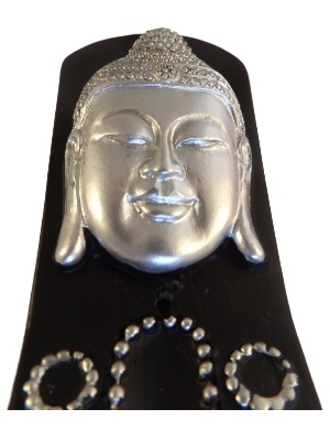 Zwarte Thaise Boeddha wierookplankje met versieringen