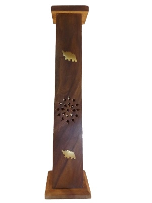 Houten wierook toren olifant