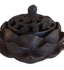 Lotus wierook kegelbrander zwart