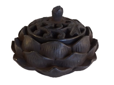 Lotus wierook kegelbrander zwart