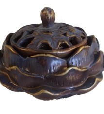 Lotus wierook kegelbrander zwart goud