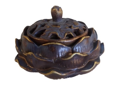 Lotus wierook kegelbrander zwart goud