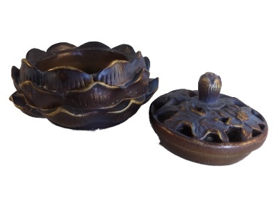 Lotus wierook kegelbrander zwart goud