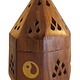 Houten Piramide kegelbrander met yin yang