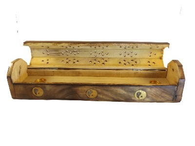 Houten Wierook kistje met Yin Yang