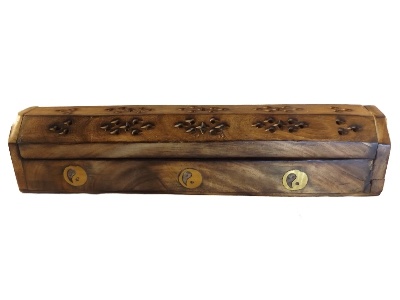Houten Wierook kistje met Yin Yang