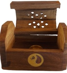 Houten kegel kistje yin yang